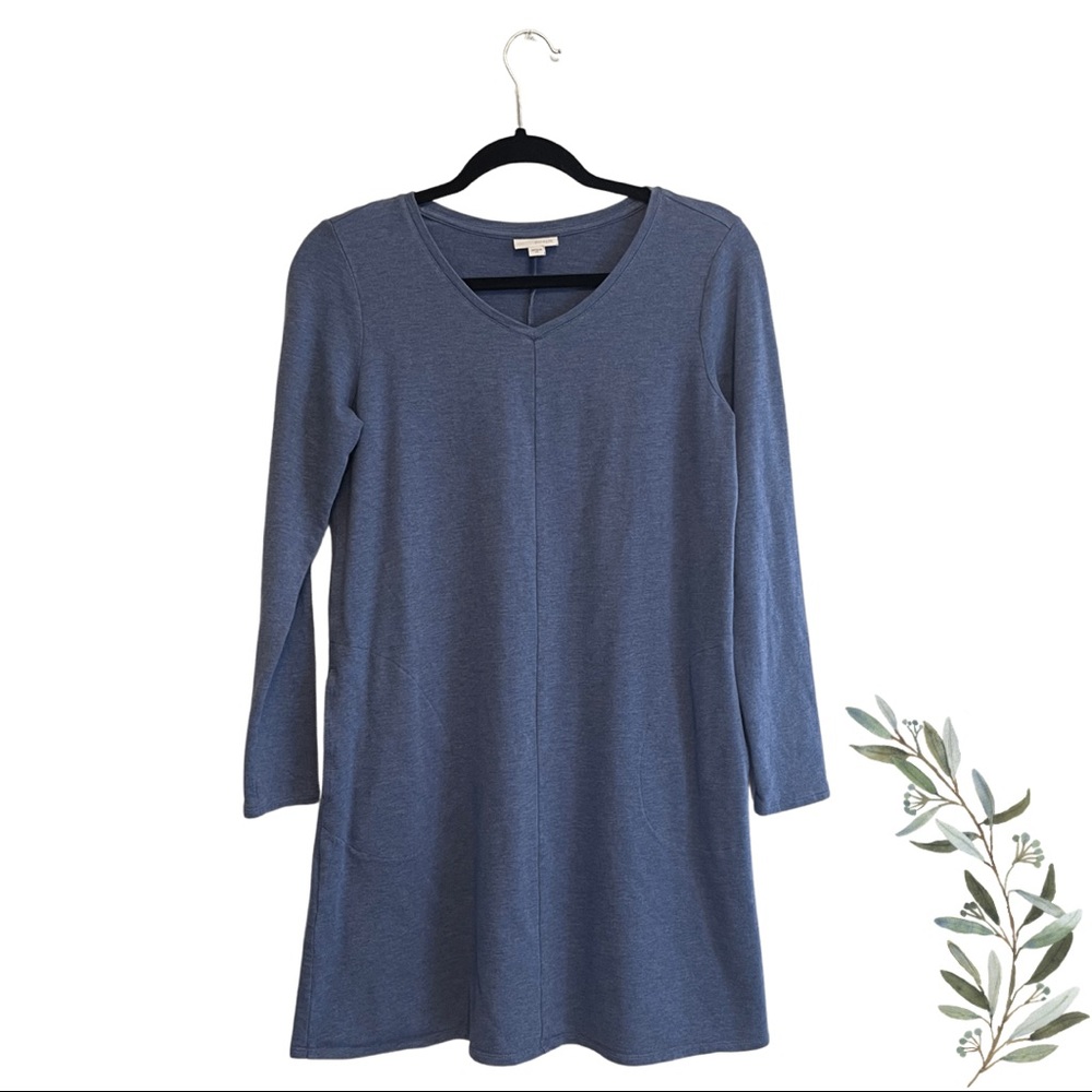 J. Jill Pure Jill Blue Long Sleeve Tunic Dress with Pockets Size Extra Small